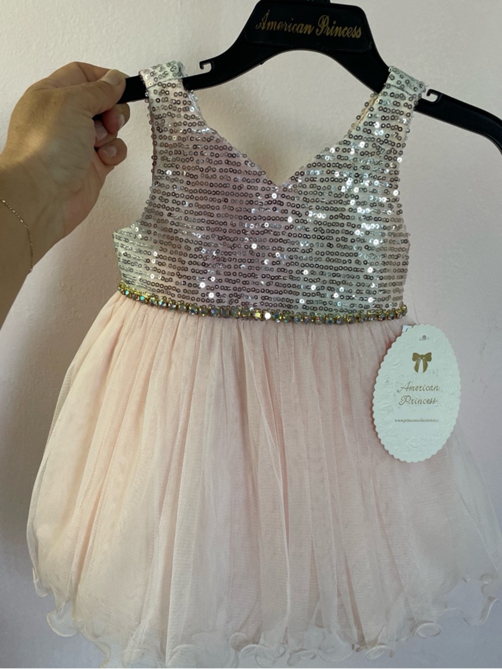 American Princess Blush Sequin Tulle Party Dress